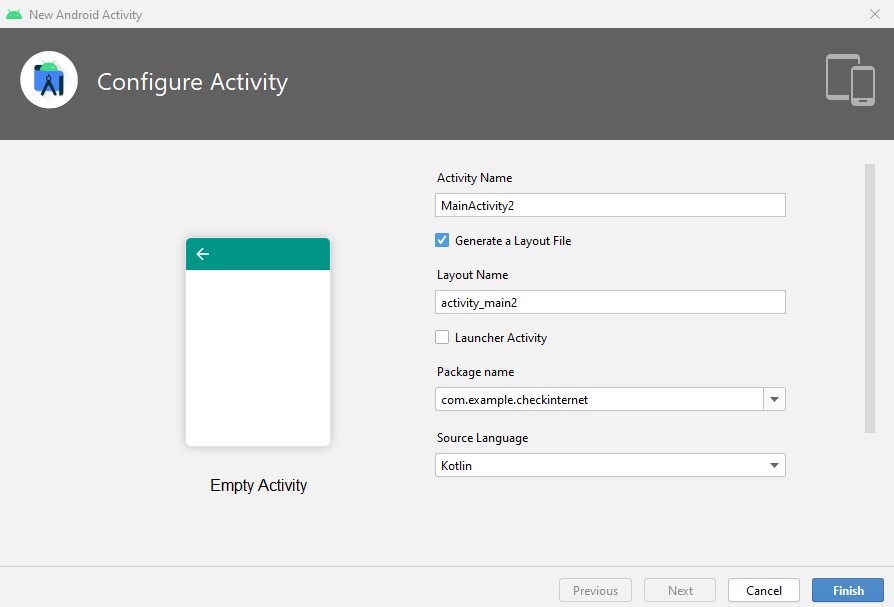 How to add a new activity in android