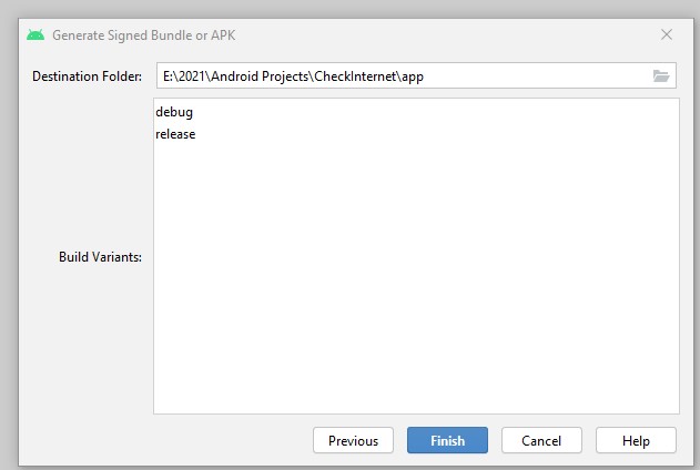 How to generate a signed apk or aab in android studio