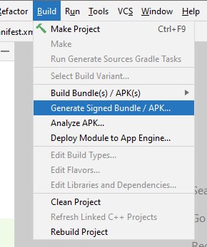 How to generate a signed apk or aab in android studio